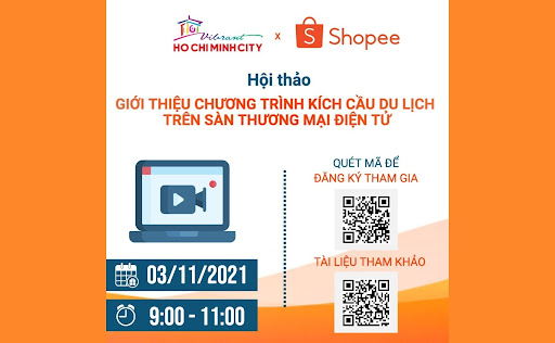 Sở Du lịch TP Hồ Chí Minh tổ chức hội thảo trực tuyến giới thiệu chương trình kích cầu du lịch trên sàn thương mại điện tử Shopee. (Nguồn ảnh: sodulich.hochiminhcity.gov.vn)
